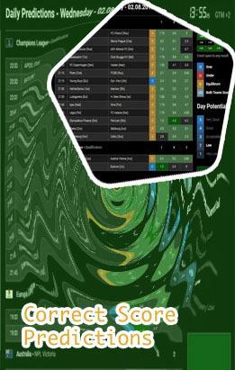 Soccer football prediction correct score